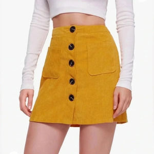 Mustard yellow midi skirt